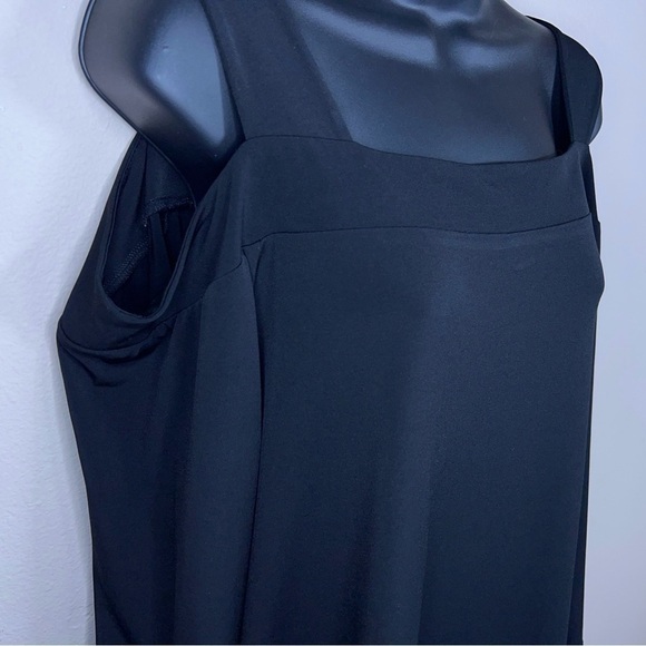 SIZE 22/24 WOMAN WITHIN BLACK STRETCH BLOUSE GOTH CUTOUT ACCENT PLUS - Picture 5 of 12